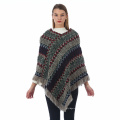 Wintermantel Frauen Weiche Strickmuster Quaste Strickjacke Capes Schal Mantel Ponchos National Wind Pullover Schal Elegantes Cape Poncho